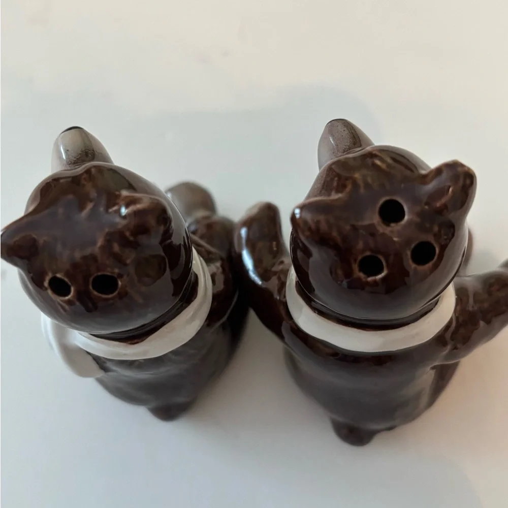 FREE* NWOT Brown Bears with Scarf Salt & Pepper Shaker Set